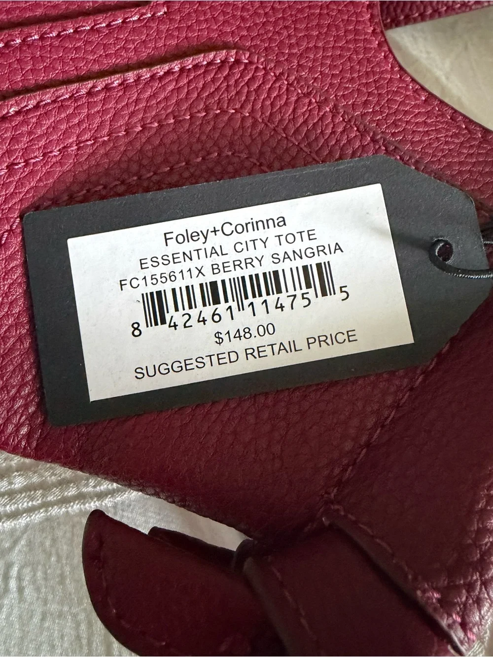 Foley + Corinna Wine Red Pebbled Leather Satchel with Gold Hardware